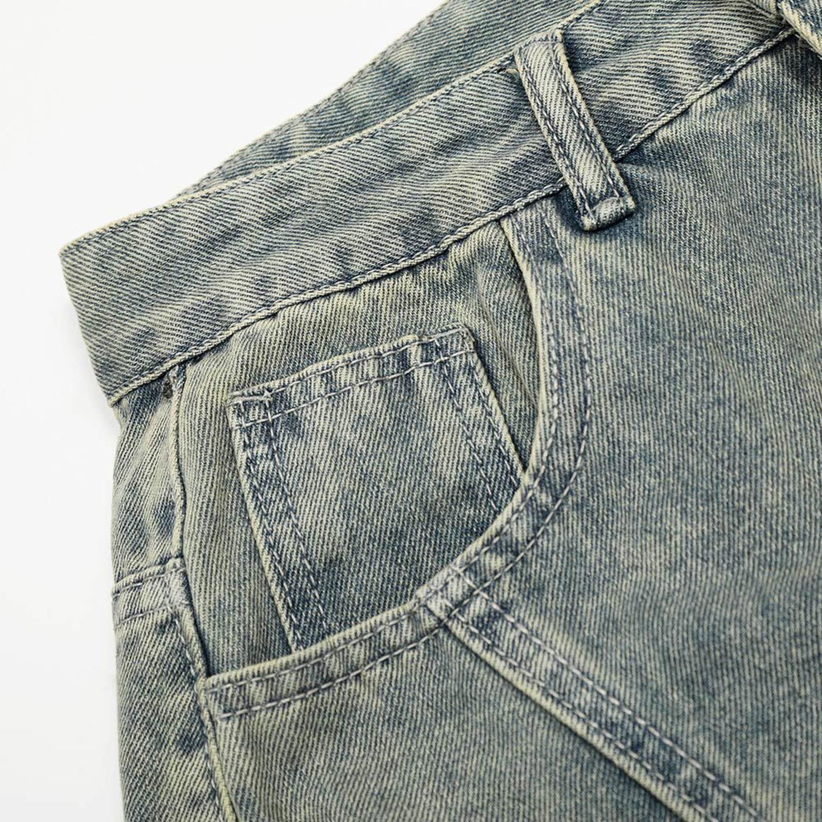 Other Blue Distressed Cargo Wide Leg Jeans Size US 32 / EU 48 - 3 Thumbnail