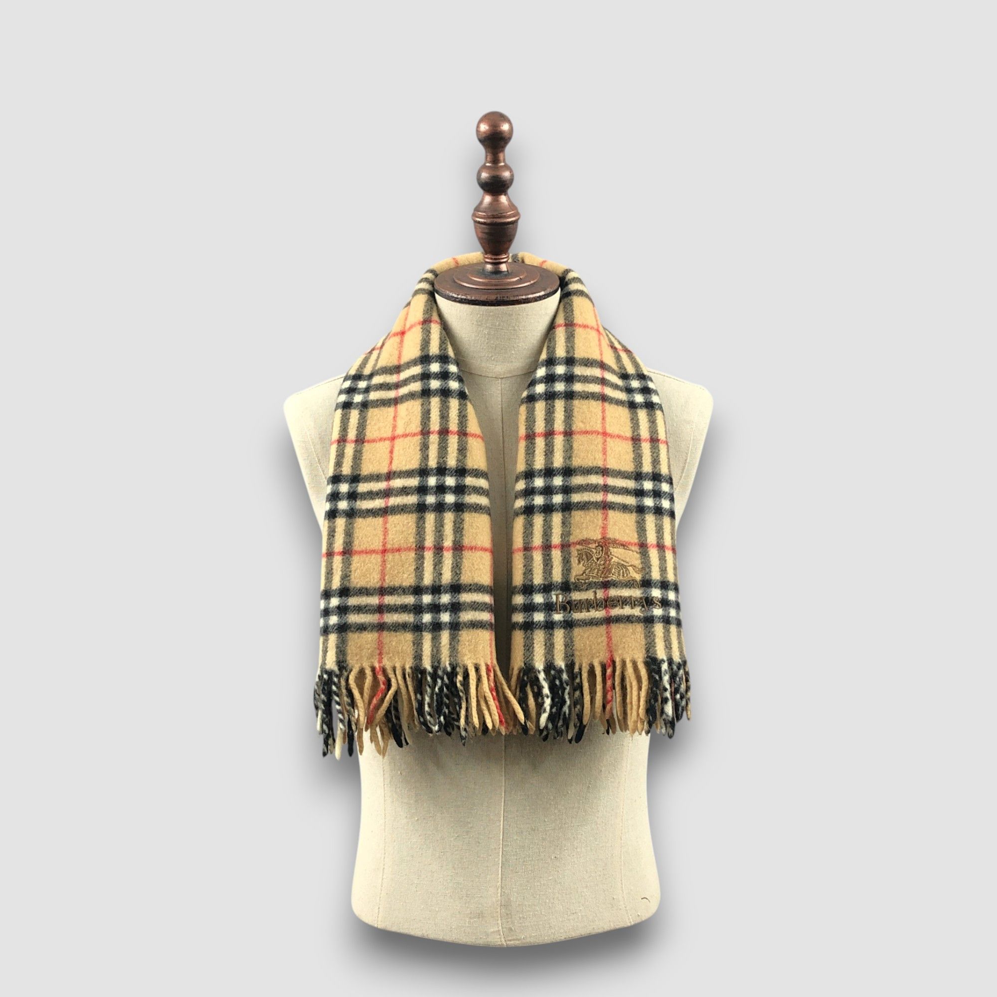Burberry Vintage Burberrys Scarf Muffler Wool Stole Shawls Scarves Size ONE SIZE - 1 Thumbnail