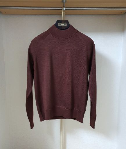 Tom Ford o1sm1stk0824 Knit Silk Mockneck Sweater in Brown Size US M / EU 48-50 / 2 - 1 Thumbnail