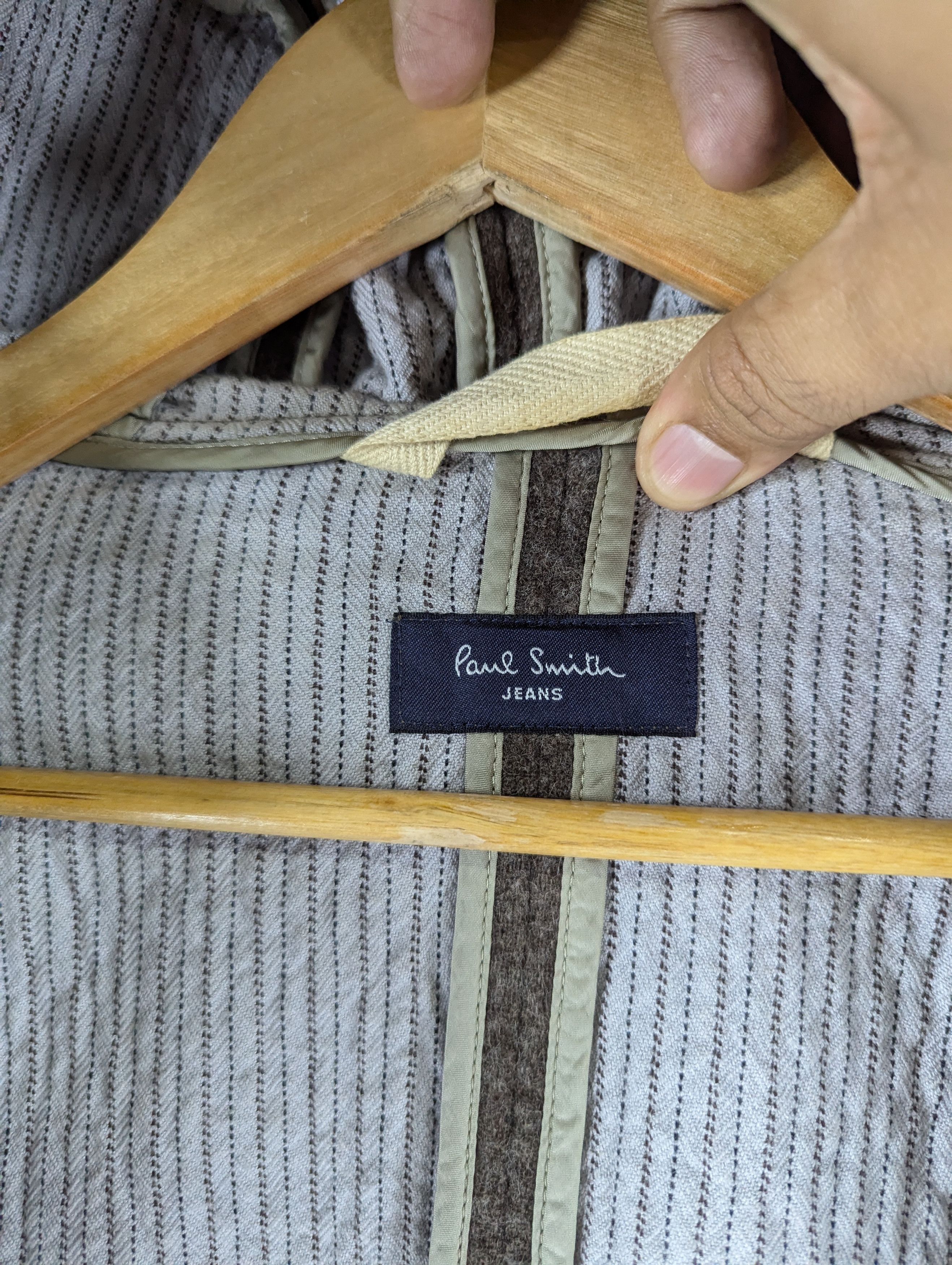 Designer × Paul Smith Paul Smith Cotton Wool Mix Tweed Double Hood Coat Jacket Size US L / EU 52-54 / 3 - 11 Thumbnail