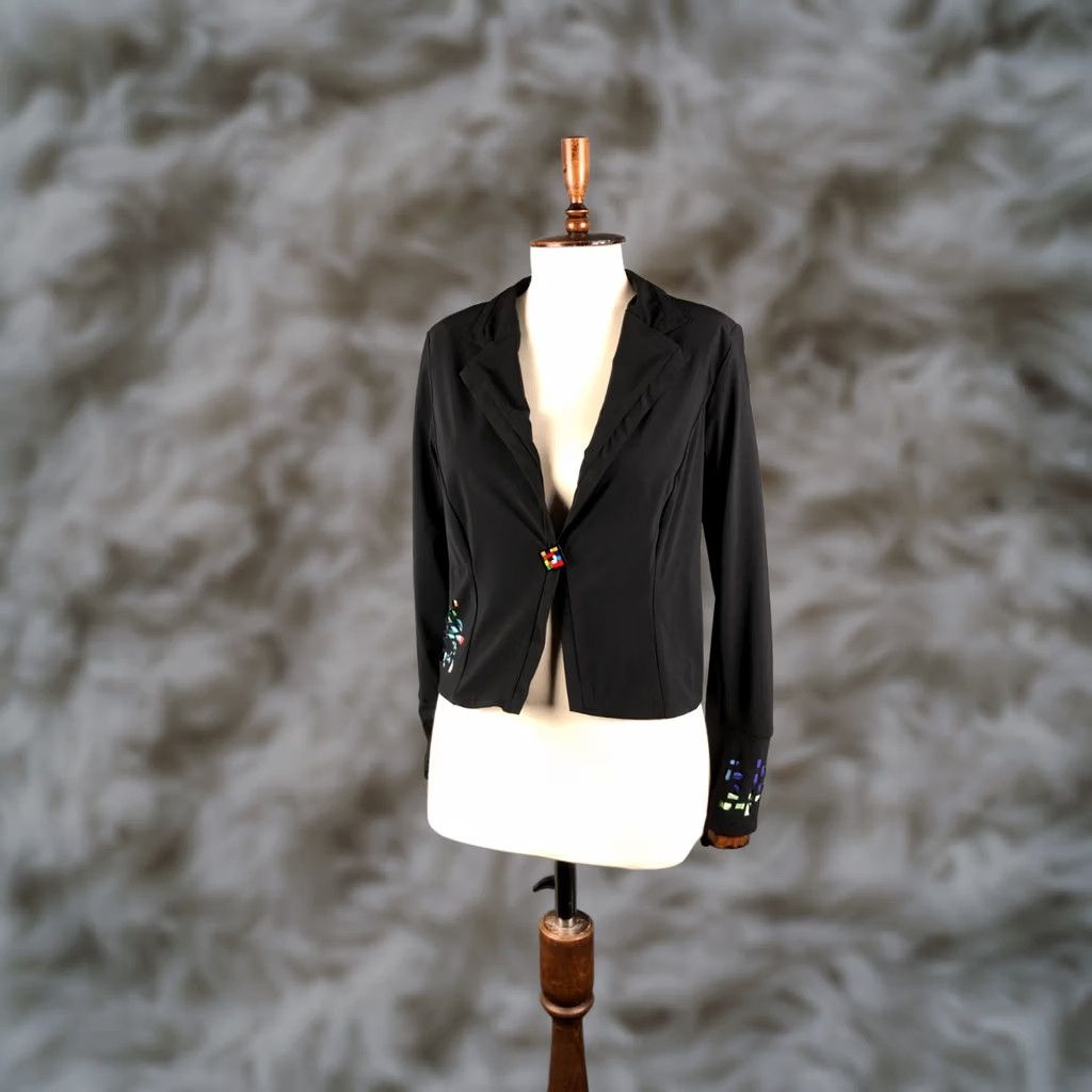 Vintage Aventures Des Toiles Womens Jacket - Black Polyamide Single-Breasted - 38" Size Size XS / US 0-2 / IT 36-38 - 1 Thumbnail