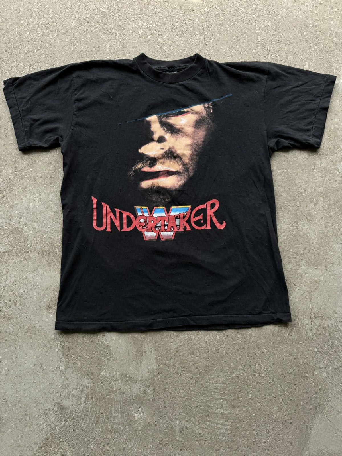 image of '93 The Undertaker Vintage Shirt Wwf 1993 in Black, Men's (Size XL)