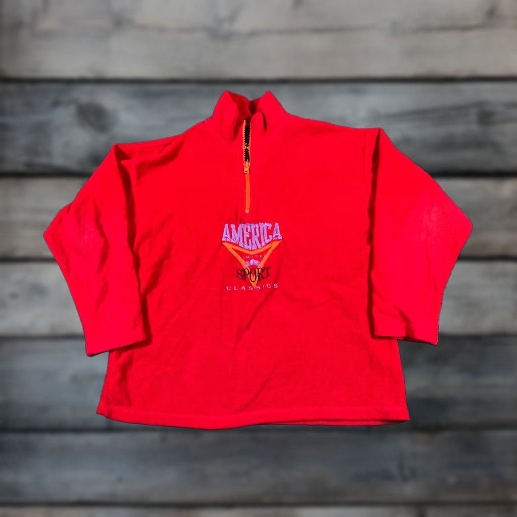 Vintage VINTAGE The Limited 1/4 Zip Fleece Pullover Women's Medium Red Embroidered USA Made Shirt Pullover Regular Womens 90s Retro Ski Embroidered Size M / US 6-8 / IT 42-44 - 1 Thumbnail
