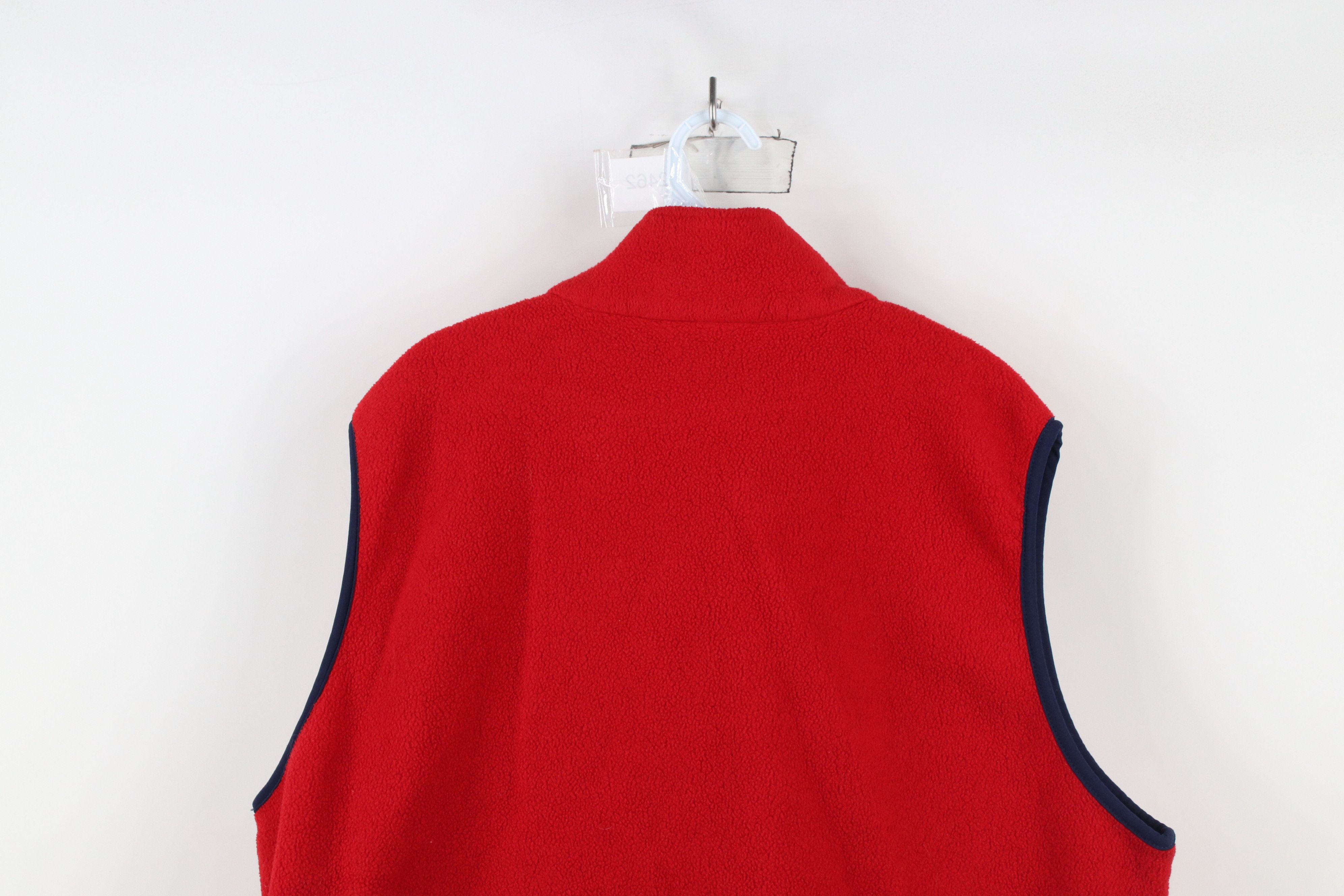 L.L. Bean × Vintage Vintage 90s LL Bean Blank Full Zip Fleece Vest Jacket Red Size US XL / EU 56 / 4 - 11 Thumbnail