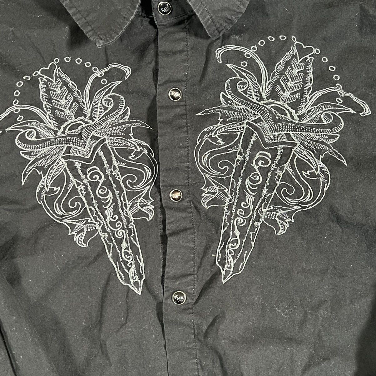 Other Raw 7 Affliction Style Grunge Embroidered Button Up Shirt Size US M / EU 48-50 / 2 - 4 Thumbnail