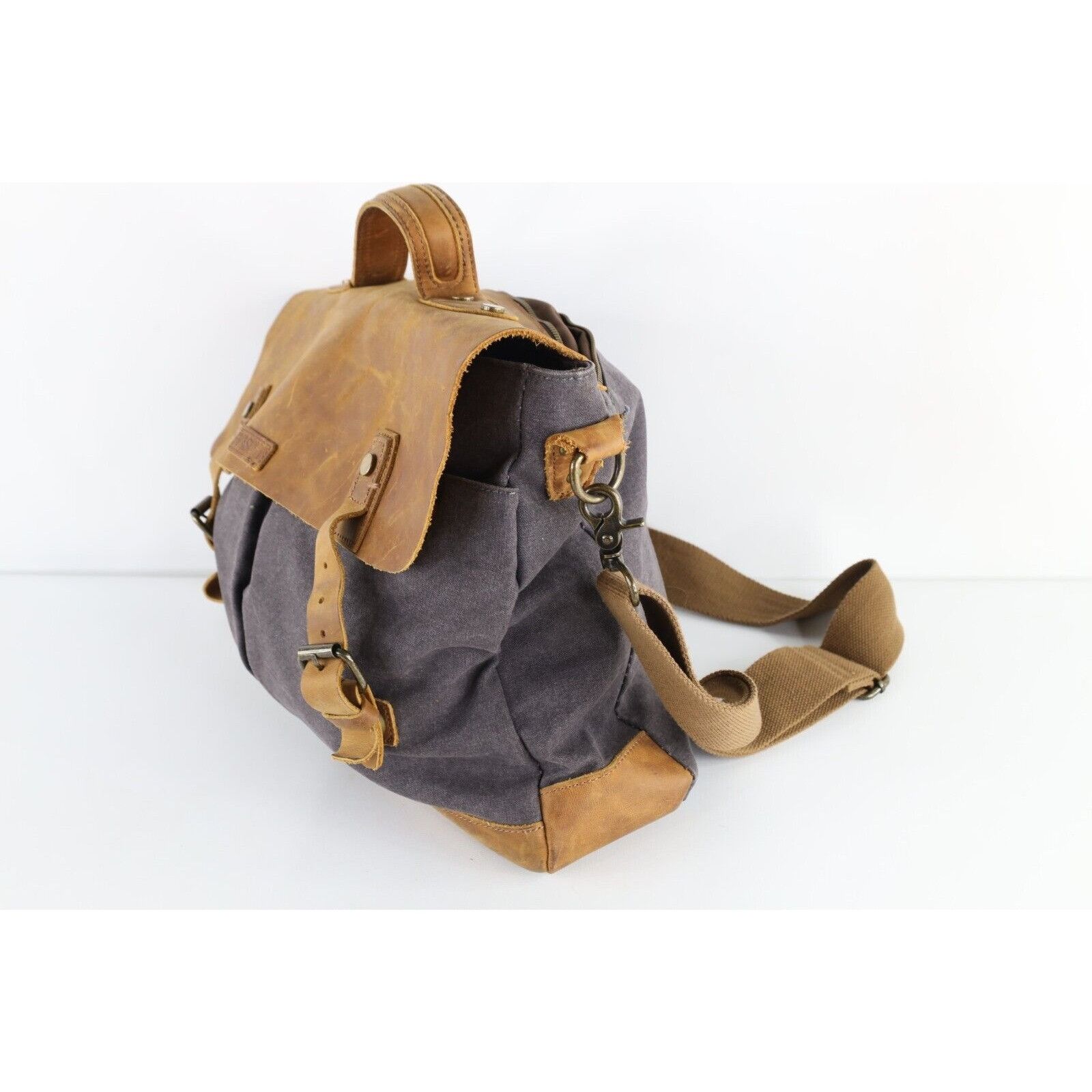 Vintage Vintage Streetwear Leather Canvas Handled Crossbody Bag Size ONE SIZE - 4 Thumbnail