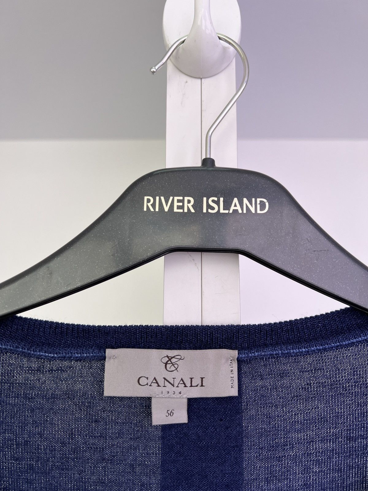 Canali × Designer × Vintage Vintage Canali Wool Navy Jumper Size US L / EU 52-54 / 3 - 11 Thumbnail