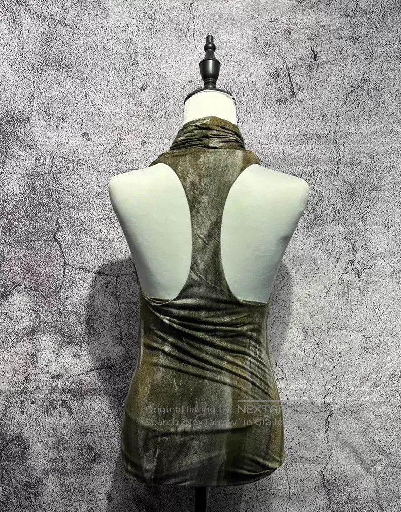 Helmut Lang Helmut Lang size P Yellow Mud Stained Draped Backless Top Size M / US 6-8 / IT 42-44 - 4 Thumbnail