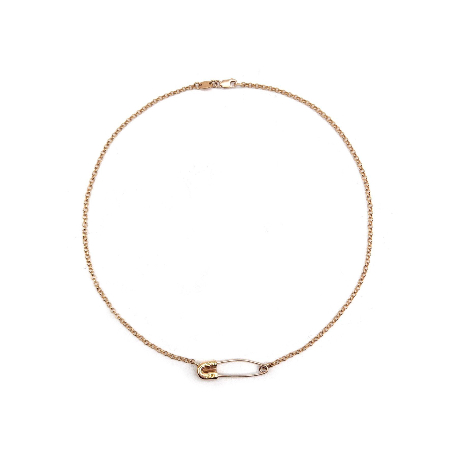 Chrome Hearts Chrome Hearts 22k Gold Emerald Pin Roll Chain Necklace Size ONE SIZE - 2 Thumbnail