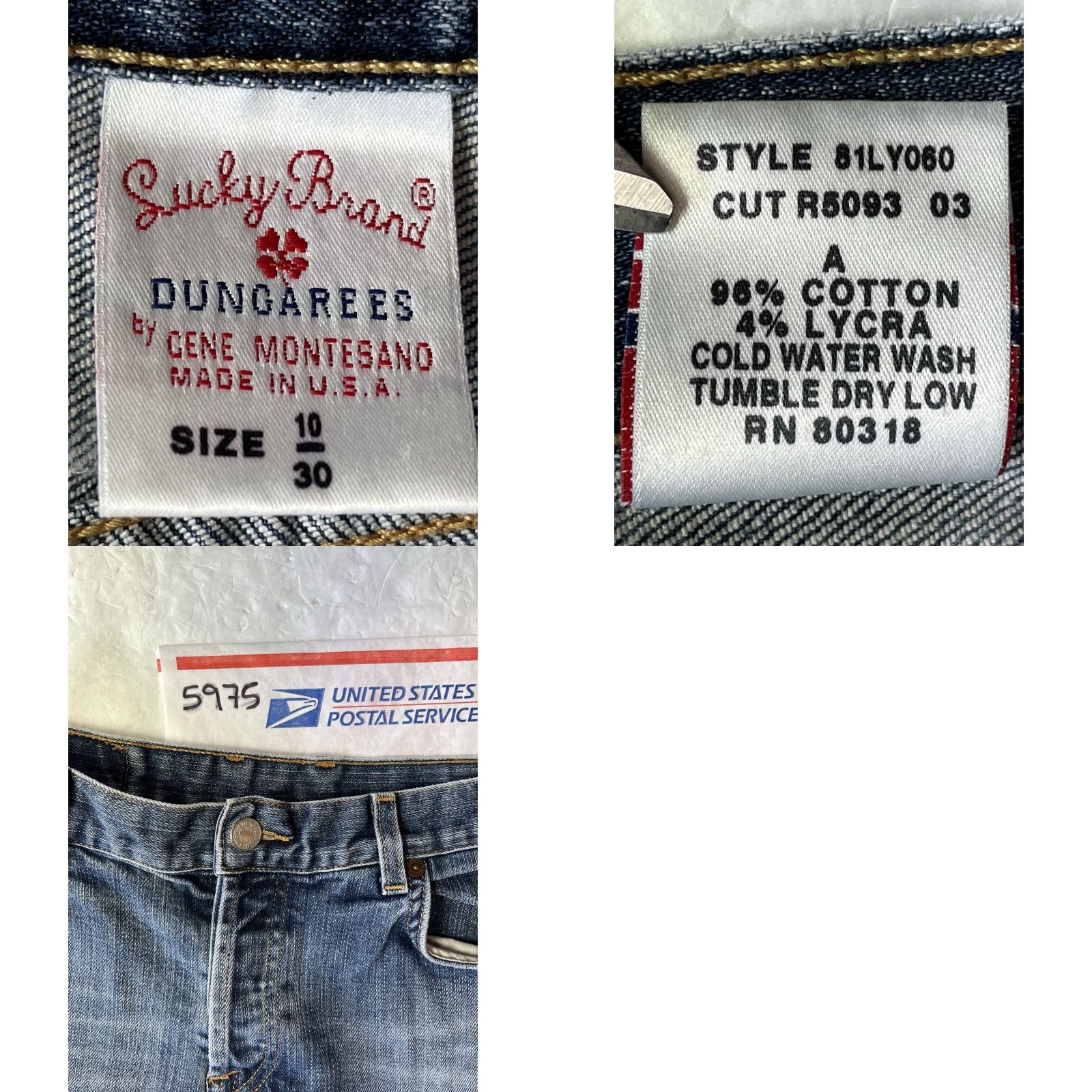 Lucky Brand VINTAGE Lucky Brand Jeans Womens Denim Classic Fit Straight Leg Sz 10/30 Distressed Blue Size 32" / US 10 / IT 46 - 9 Thumbnail