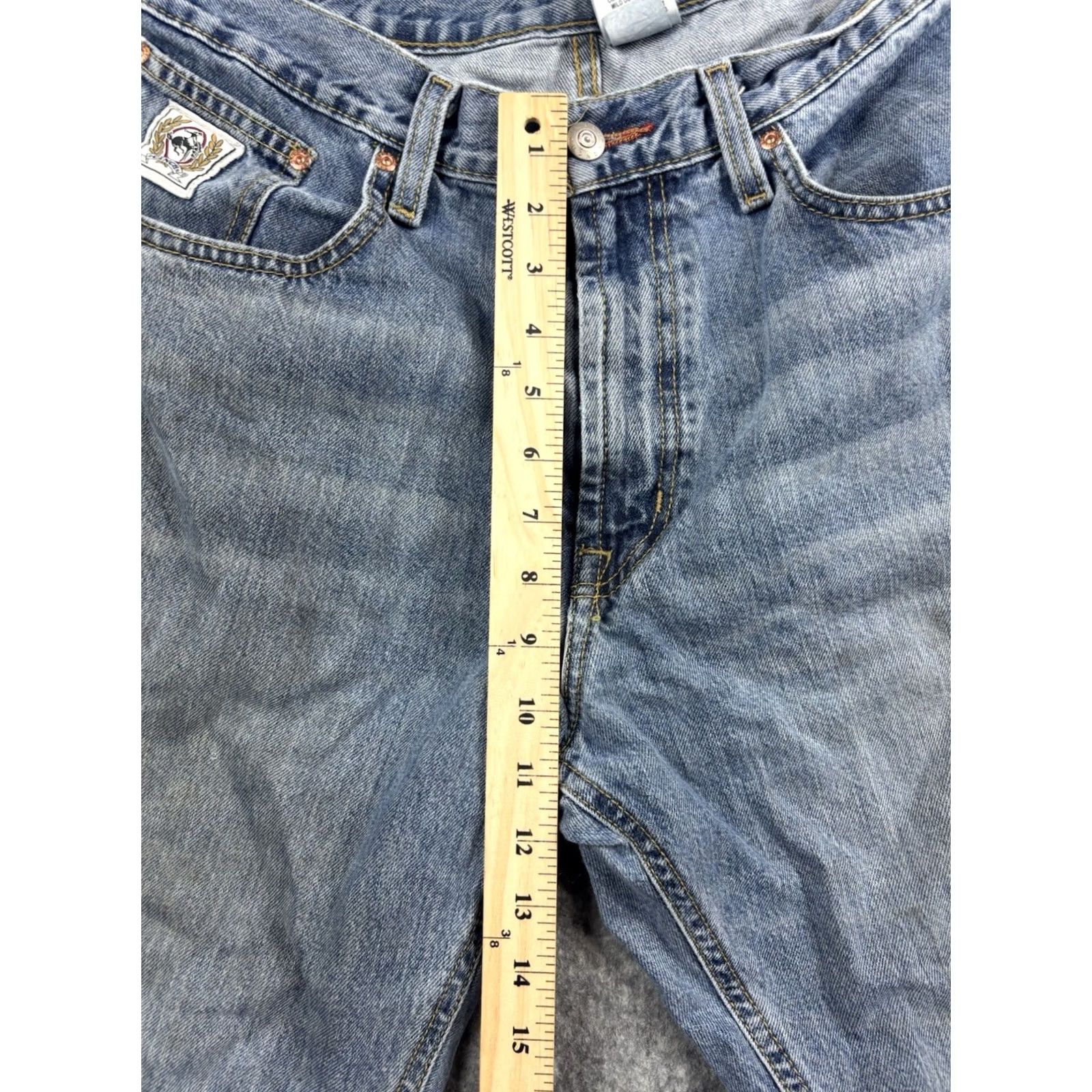 Vintage Cinch White Label Denim Jeans Straight Leg Blue Light Wash 36x32 Mens Regular 5-Pocket Logo Cinch USA Cowboy Rock Vintage No N/A Size US 36 / EU 52 - 2 Thumbnail