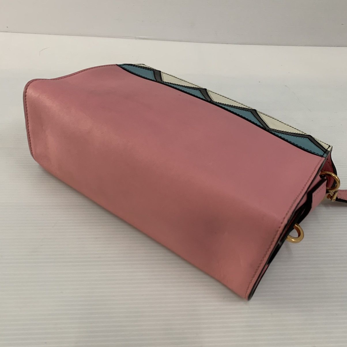 Prada Prada Leather Pink Clutch Bag Size ONE SIZE - 5 Thumbnail