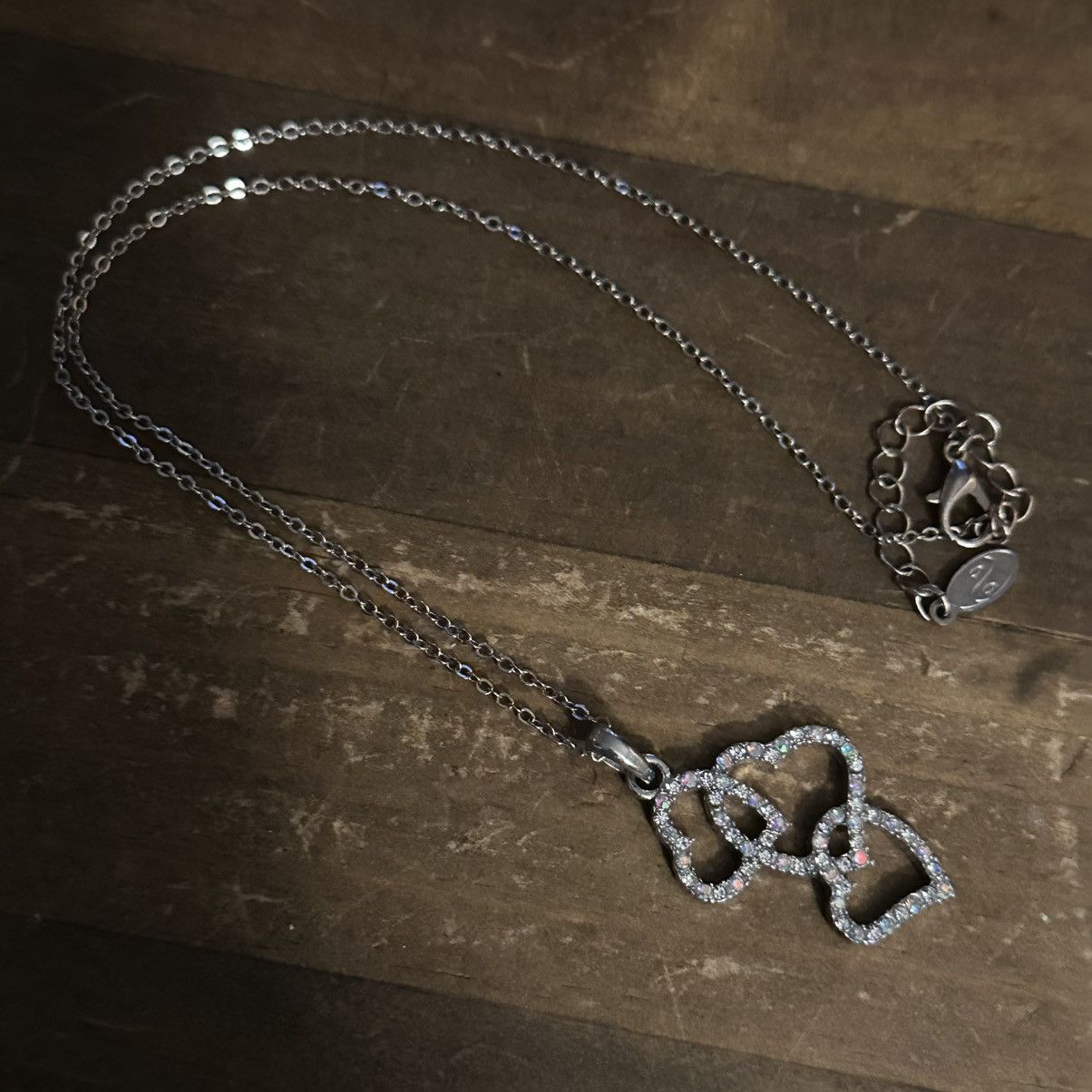 Other Adult Jewels triple AB rhinestone heart pendant necklace Size ONE SIZE - 6 Thumbnail