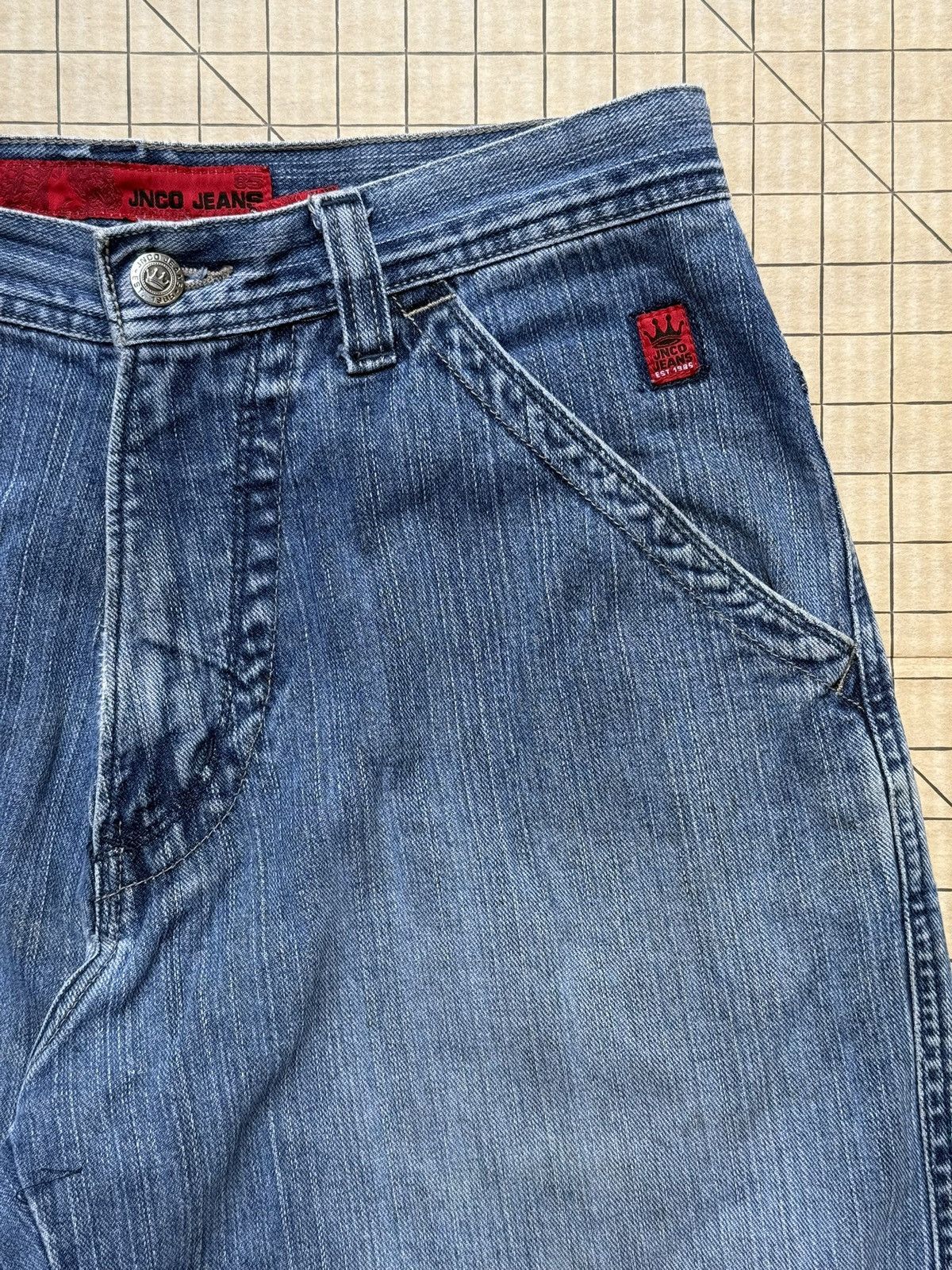 JNCO × Vintage Vintage Y2K JNCO Flaming Skull Baggy Jeans Size US 34 / EU 50 - 3 Thumbnail