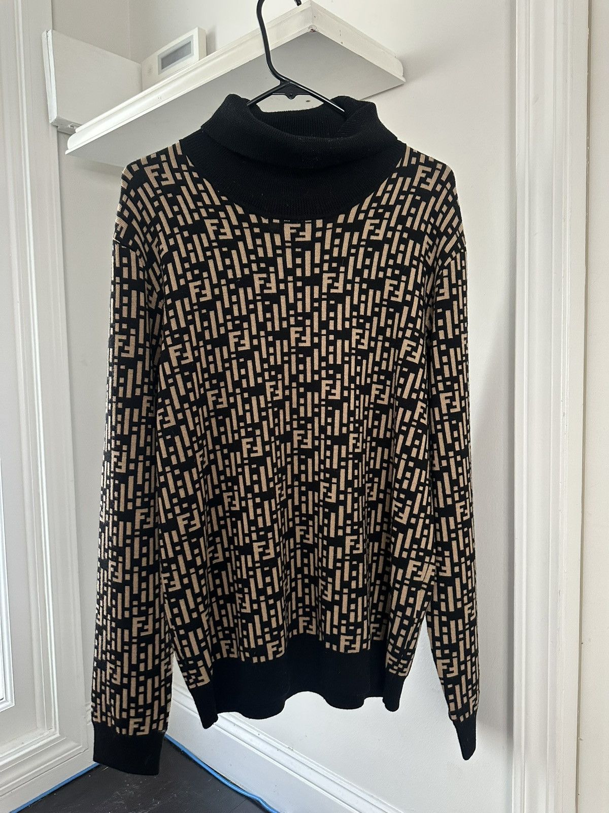 Fendi FENDI Zucca Pattern Turtleneck Knit Size US L / EU 52-54 / 3 - 1 Thumbnail