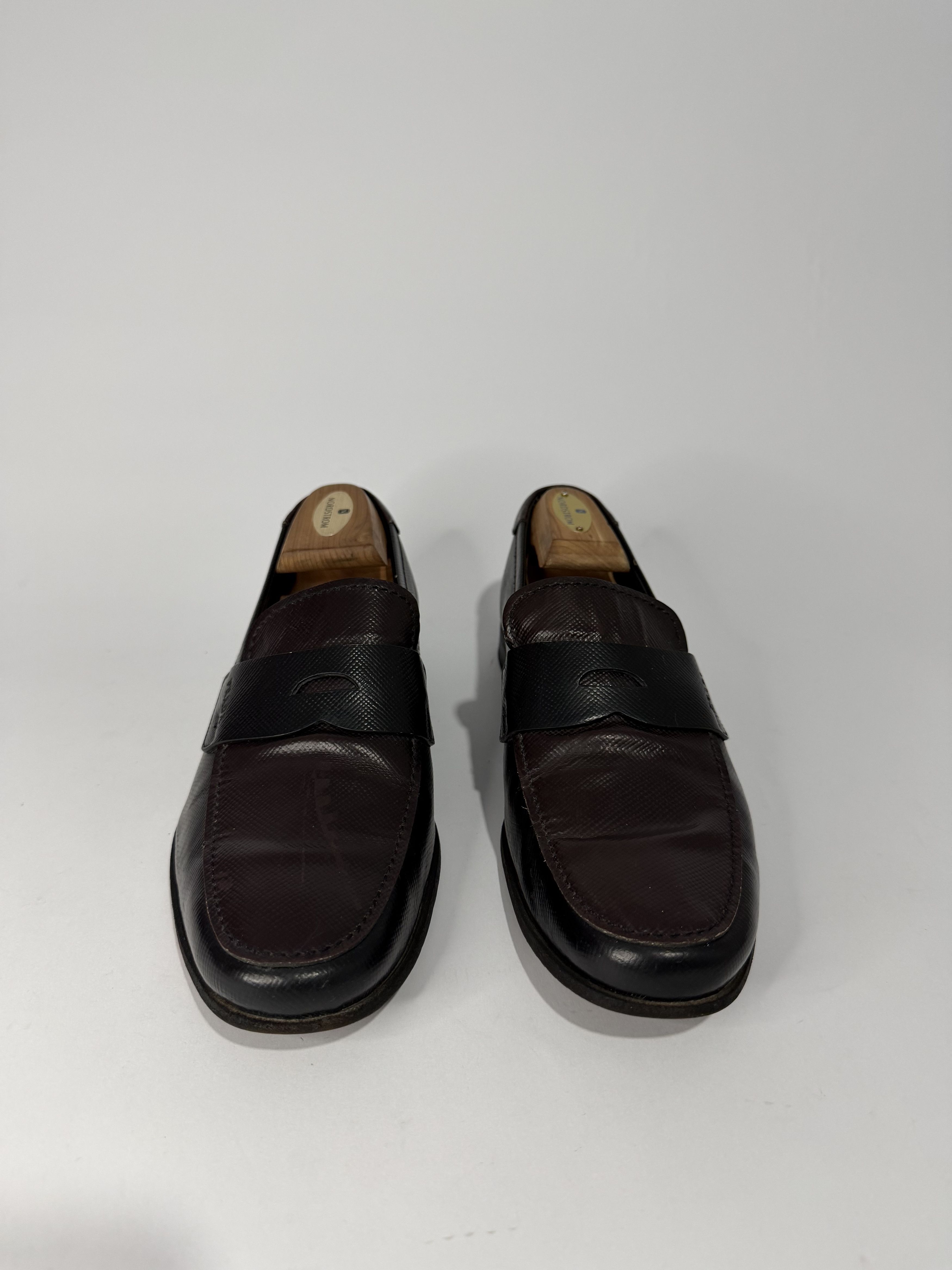Prada Prada Black/Brown Saffiano Leather Slip On Loafers Size 8 US Size US 7.5 / EU 40-41 - 2 Thumbnail