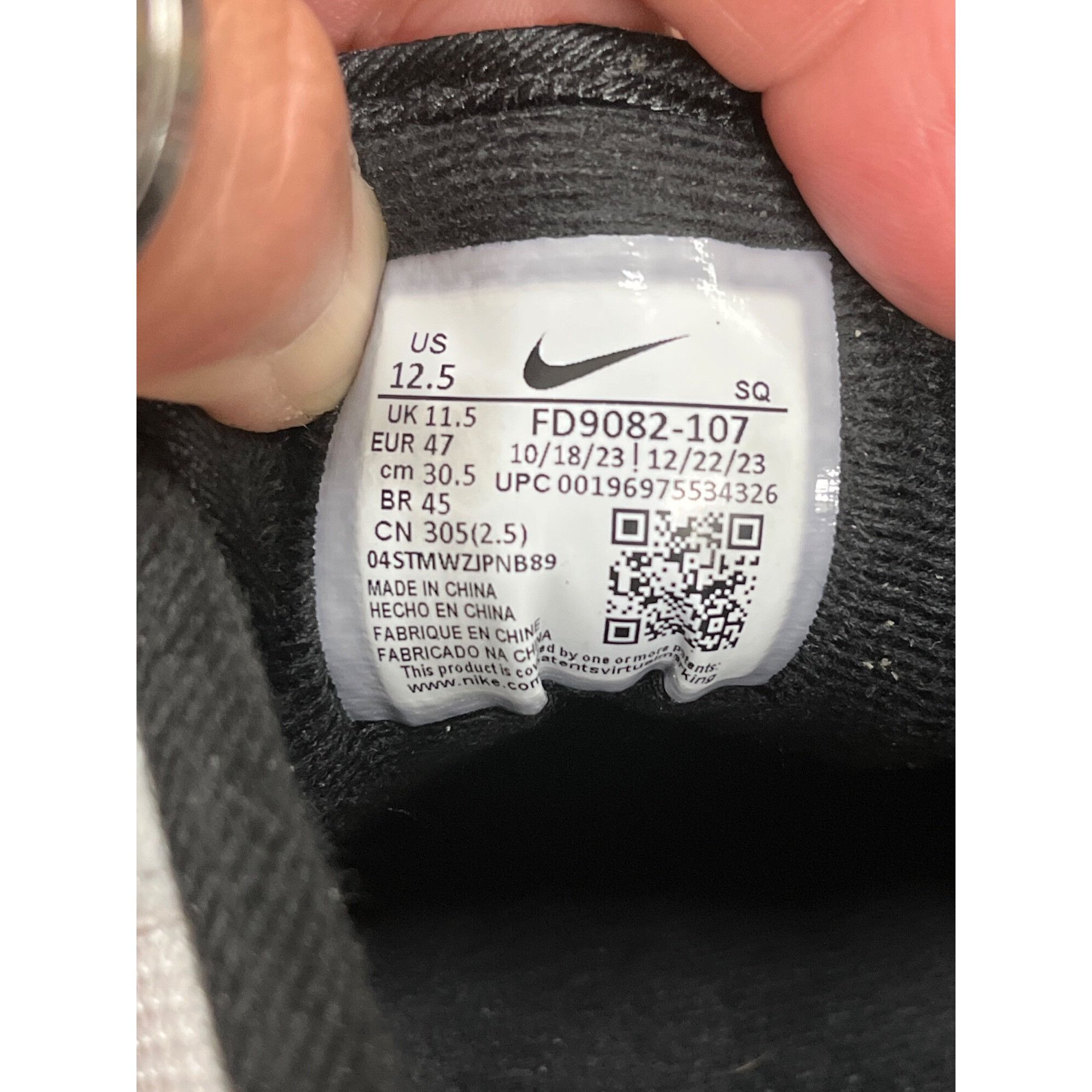 Nike Nike Air Force 1 panda oreo mens low top sneakers sz 12.5 SK Size US 12.5 / EU 45-46 - 6 Thumbnail