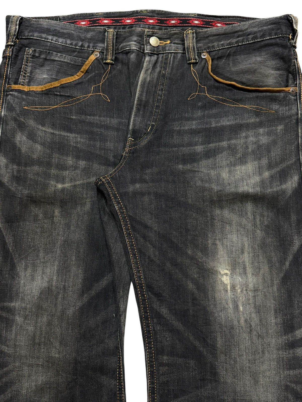 Edwin Vintage 90s Edwin Faded Wash Whiskers Wide Leg Baggy Jeans Size US 42 / EU 58 - 3 Thumbnail