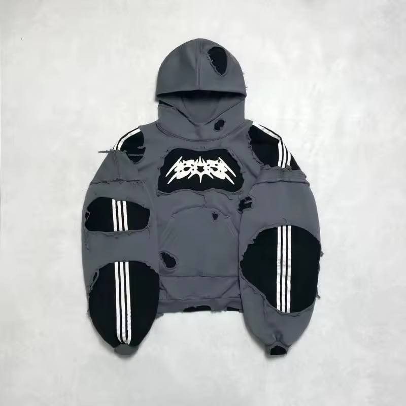 Japanese Brand × Vintage rough cut patchwork hooded sweatshirt Size US XL / EU 56 / 4 - 1 Thumbnail