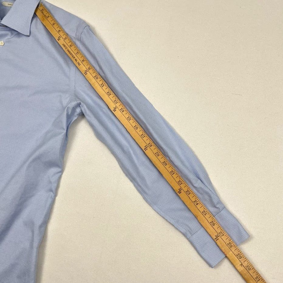 Suitsupply Suitsupply Traveller Shirt Mens 39 / 15.5 Slim White Blue Houndstooth Button Up Size US L / EU 52-54 / 3 - 6 Thumbnail