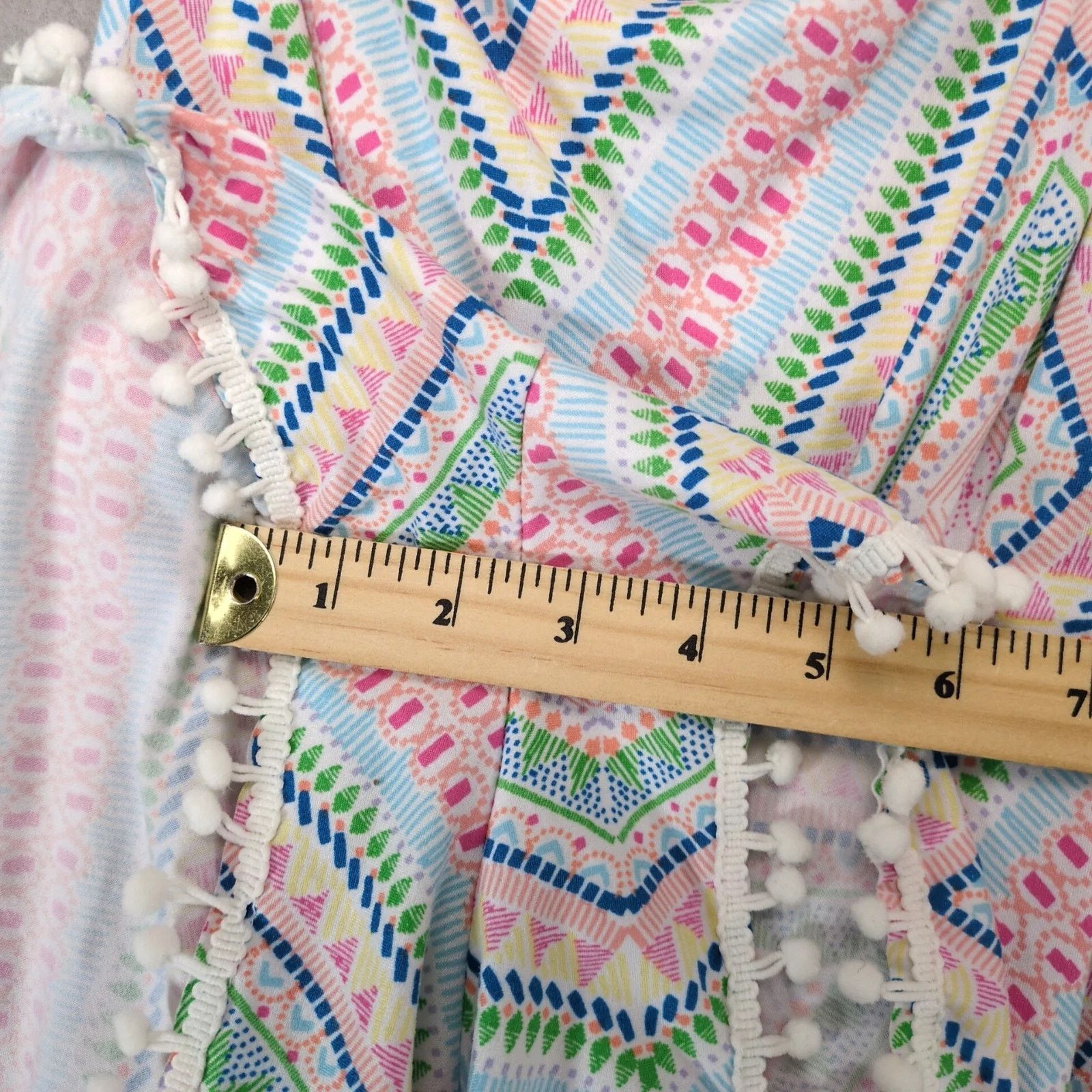 Joe Boxer Joe Boxer Tank Romper Women's XL Pom Pom Fringe Geometric Size 38" / US 16 / IT 52 - 7 Thumbnail