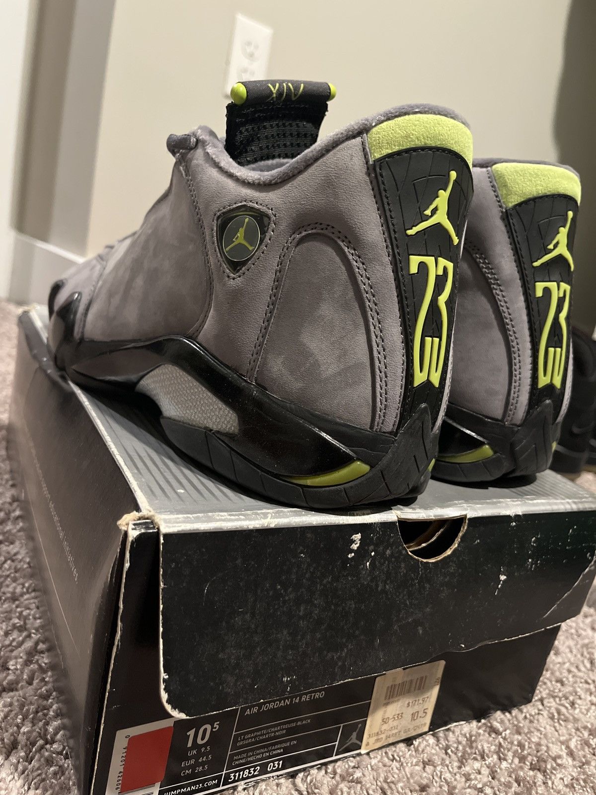 Jordan Brand Air Jordan 14 Retro Chartreuse 2005 Grailed