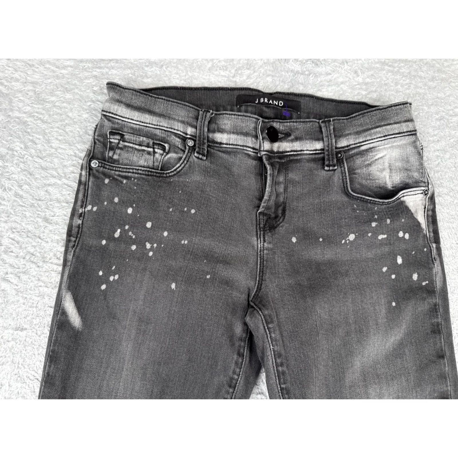 J Brand J Brand Jeans Womens Slim Skinny Crop Outsider Wash Charcoal Gray Denim Distressed 25in Zip 5-Pocket Cotton Blend Spandex Size 42" / US 20 - 4 Thumbnail