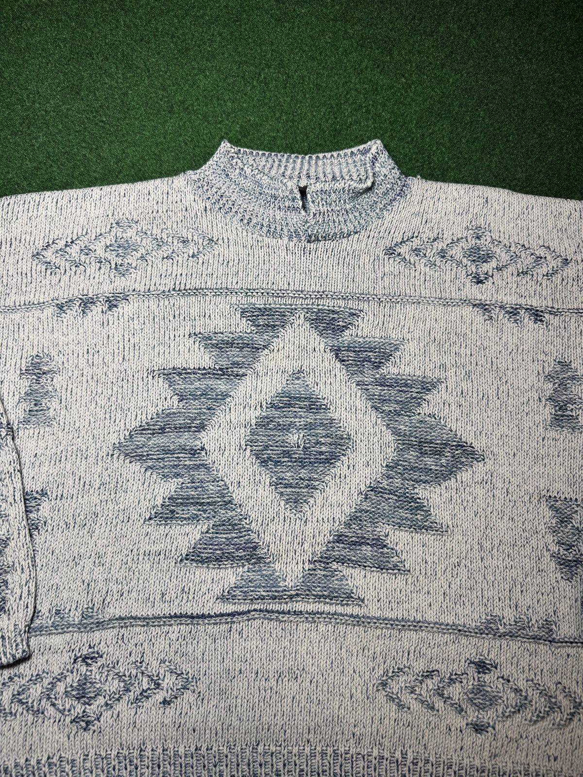 Vintage Castle Square Aztec 80s Geometric Boxy 24x21 M/L Sweater Size M / US 6-8 / IT 42-44 - 2 Thumbnail