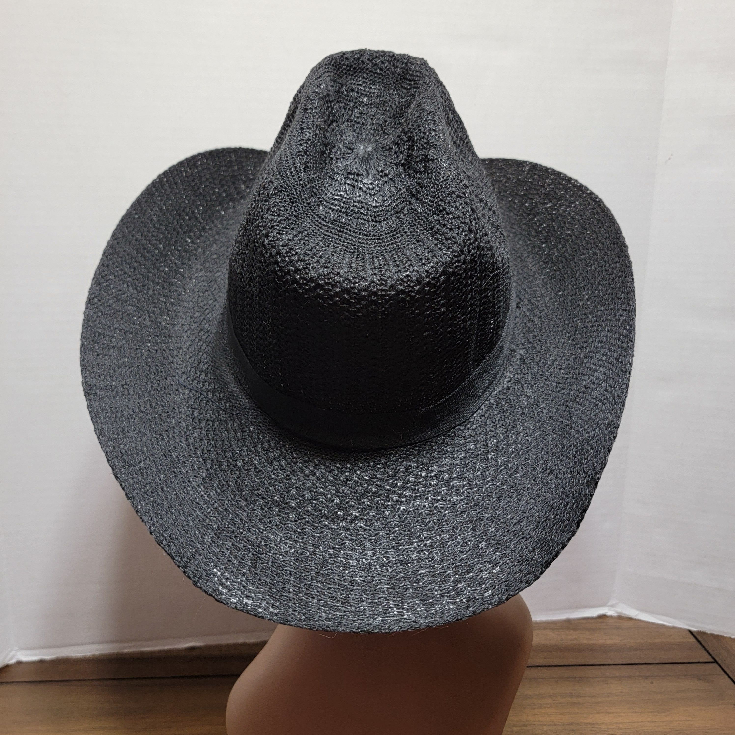 Other USA Black Cowboy Hat w/ Chin Strap Size ONE SIZE - 5 Thumbnail