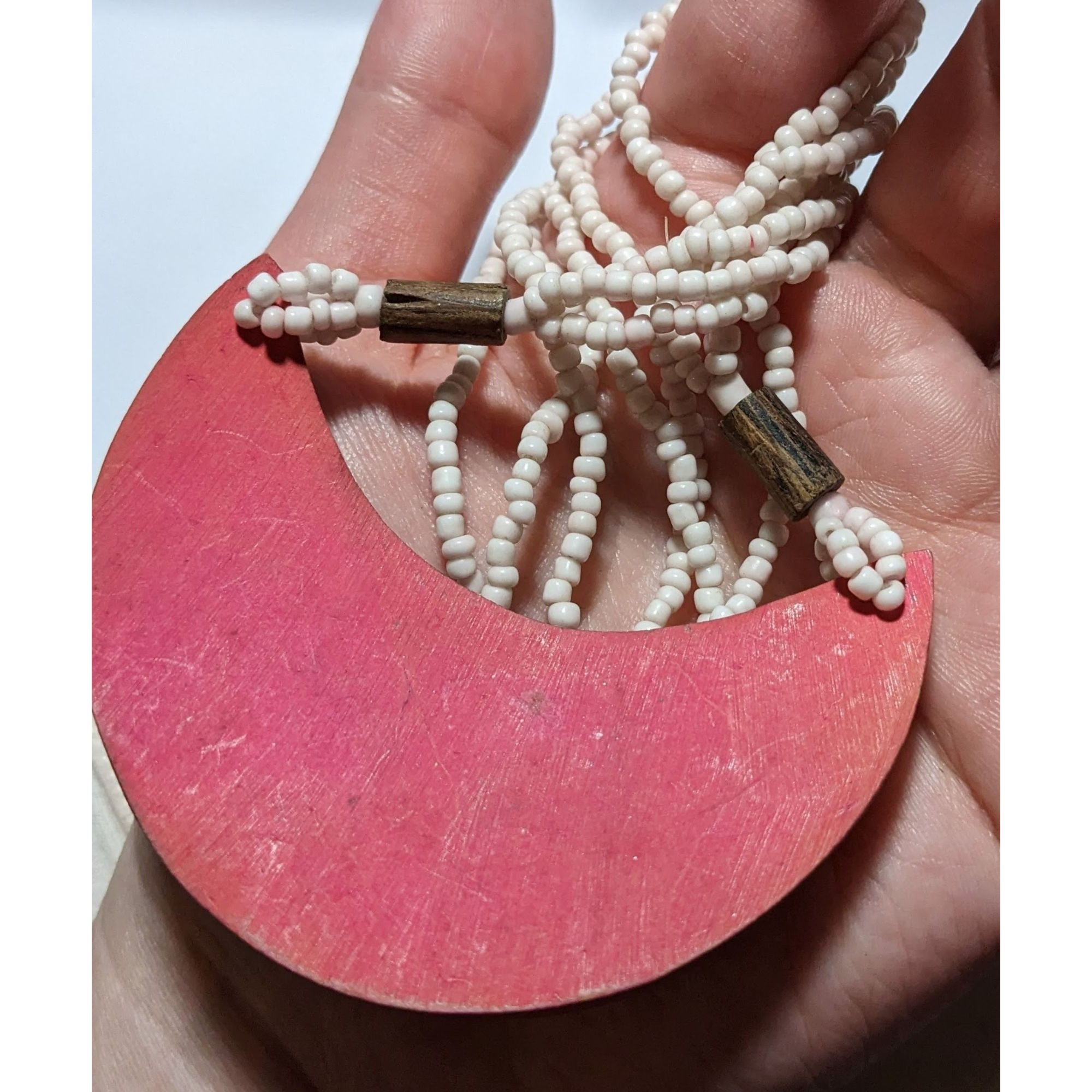 Other Beaded Necklace With Geometric Pendant In Pink & White Size ONE SIZE - 12 Thumbnail