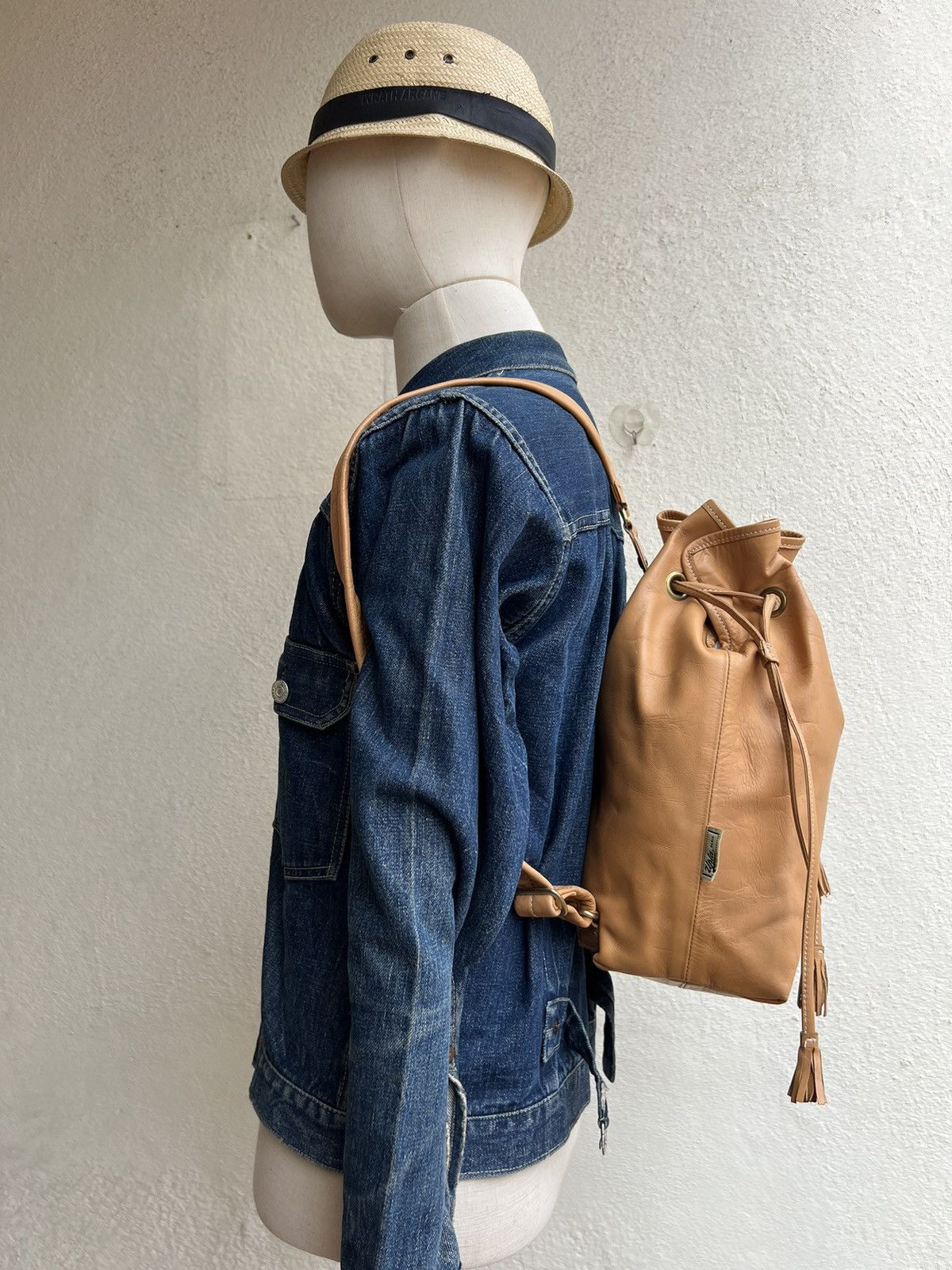 Leather Vintage Upla Paris Leather Backpack Bag Size ONE SIZE - 5 Thumbnail