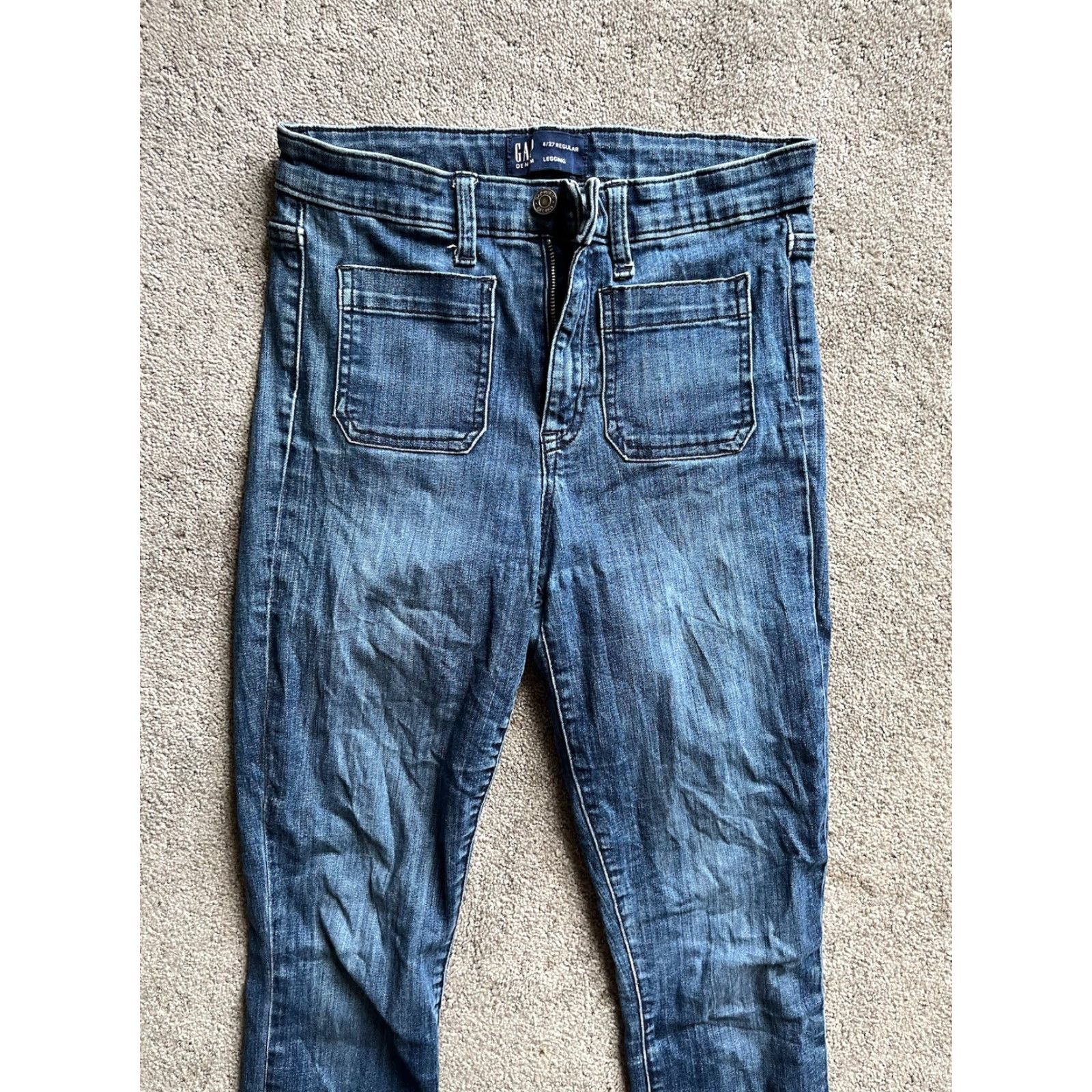Gap Gap Denim Legging Jeans Womens 4/27 Blue Med Wash Skinny Stretch Size 27" / US 4 / IT 40 - 2 Thumbnail