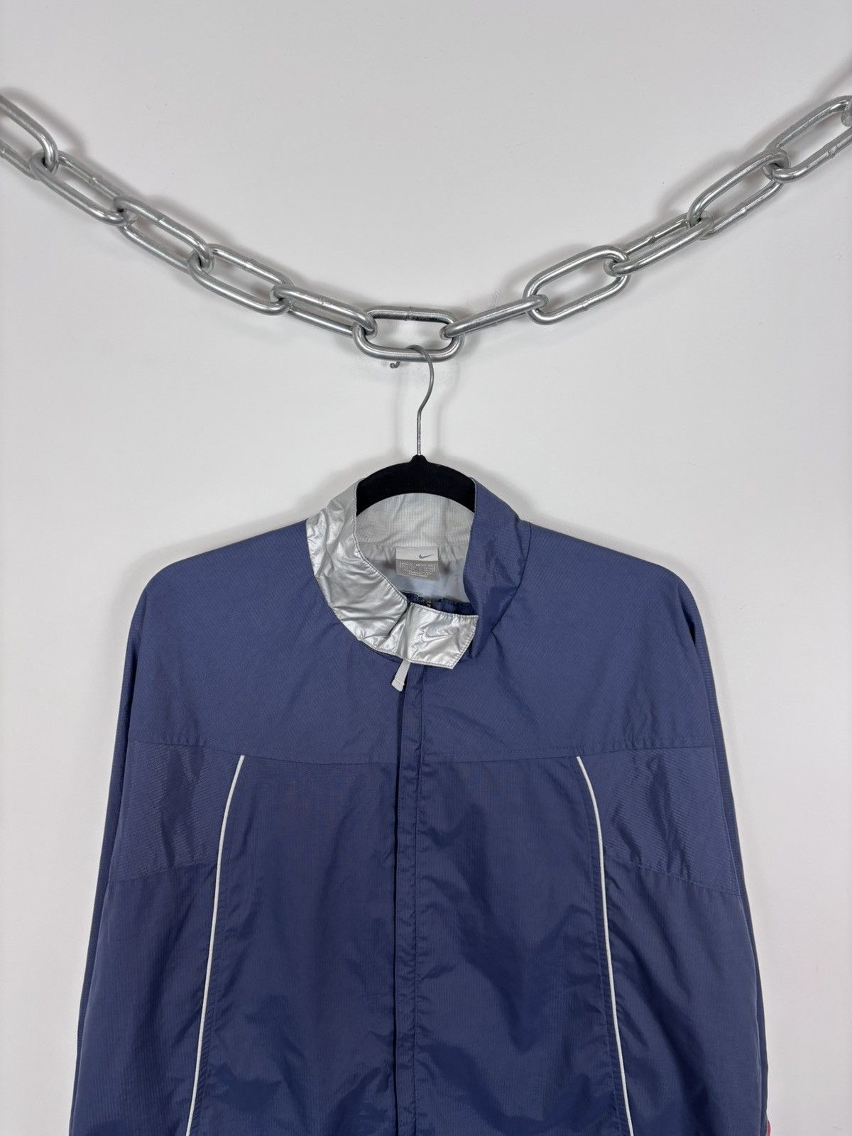 Nike Vintage Nike Y2K Swoosh Reflective Nylon Track Top Jacket Size US XL / EU 56 / 4 - 3 Thumbnail