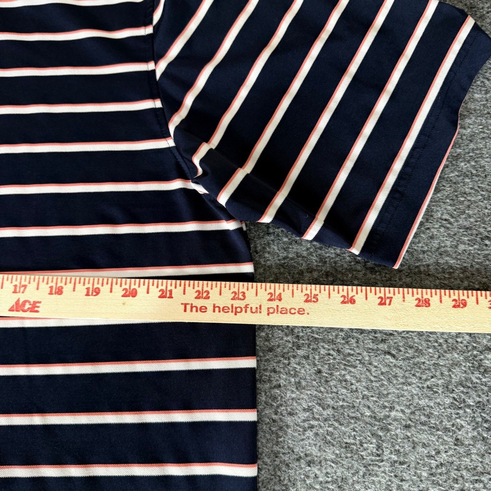 Footjoy FootJoy Golf Polo Shirt Mens Large Blue Striped Short Sleeve Size US L / EU 52-54 / 3 - 5 Thumbnail