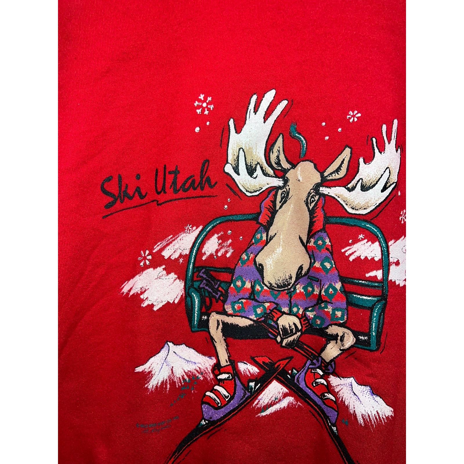 Vintage Vintage Ski Sweatshirt Skiing Crewneck Utah NWT 90s Large Size US L / EU 52-54 / 3 - 2 Thumbnail