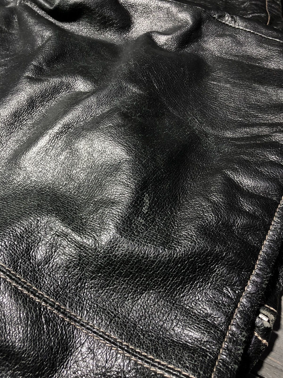 Hysteric Glamour Washed Cropped Bomber Leather Jacket Size US XL / EU 56 / 4 - 6 Thumbnail