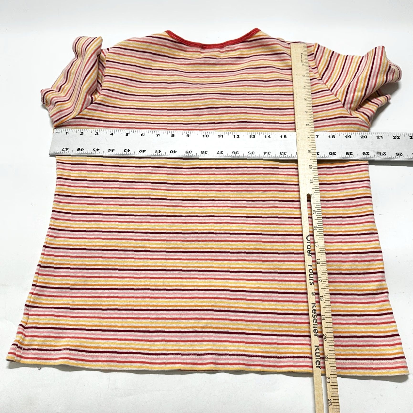 Eddie Bauer VINTAGE Eddie Bauer Tee Shirt L Red Pink Yellow Orange Short Sleeves V Neck 90s Women Size L / US 10 / IT 46 - 6 Thumbnail