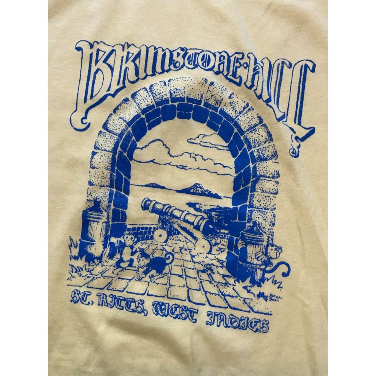 Vintage VINTAGE Hanes 50/50 Brimstone Hill Saint Kitts West Indies Single Stitch T-Shirt XL Mens Womens Size US XL / EU 56 / 4 - 2 Thumbnail