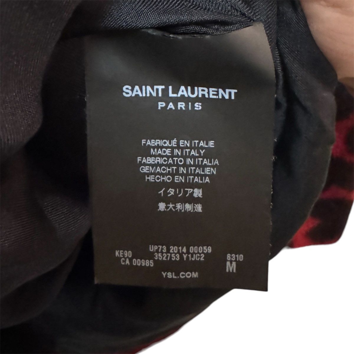 Saint Laurent Paris Saint Laurent Paris Red & Black Leopard Heart Print Wool Moh Size M / US 6-8 / IT 42-44 - 5 Thumbnail