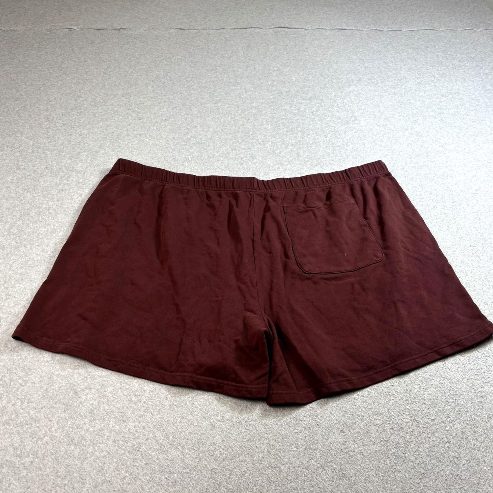SKIMS SKIMS Shorts Womens 4X Oxblood Terry Fleece Relaxed Drawstring Pockets Comfort Size 40" / US 18 - 2 Thumbnail