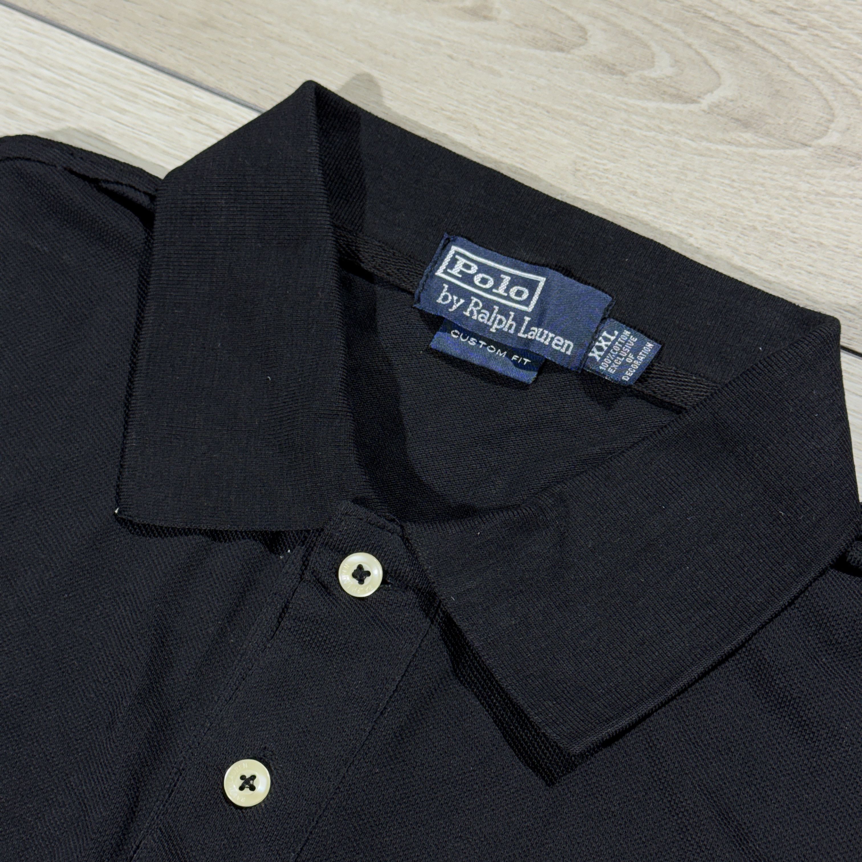 Polo Ralph Lauren VINATGE Ralph Lauren Black Polo Shirt Big Pony Size US XL / EU 56 / 4 - 5 Thumbnail