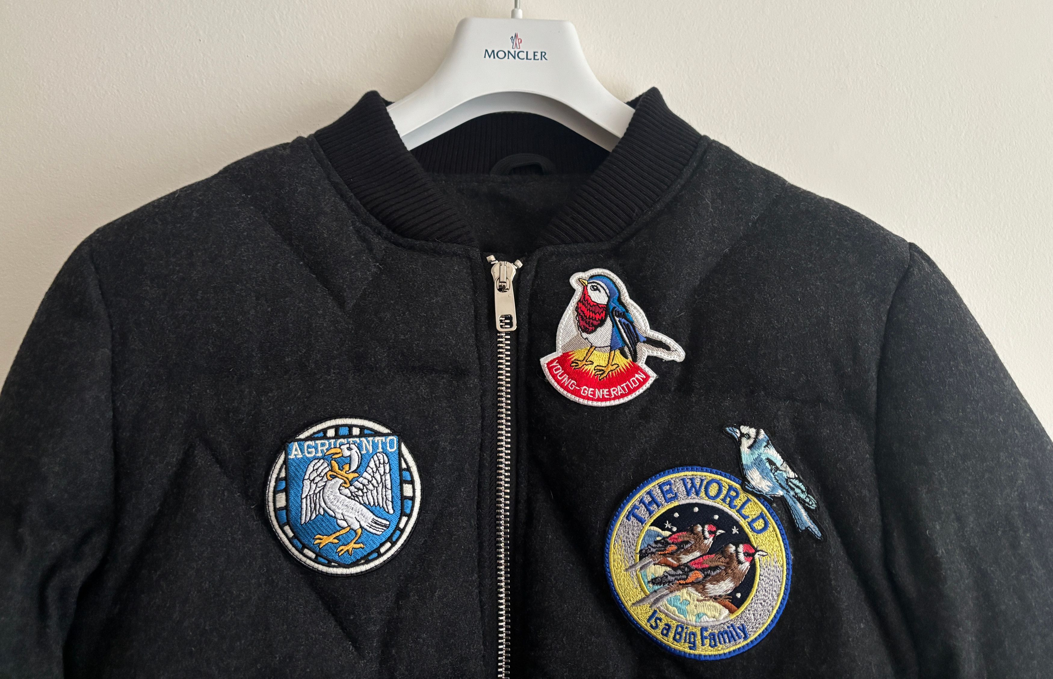 Dolce & Gabbana Bird, Dog Patch Wool Down Bomber Jacket - 48 S- M Size US M / EU 48-50 / 2 - 2 Thumbnail