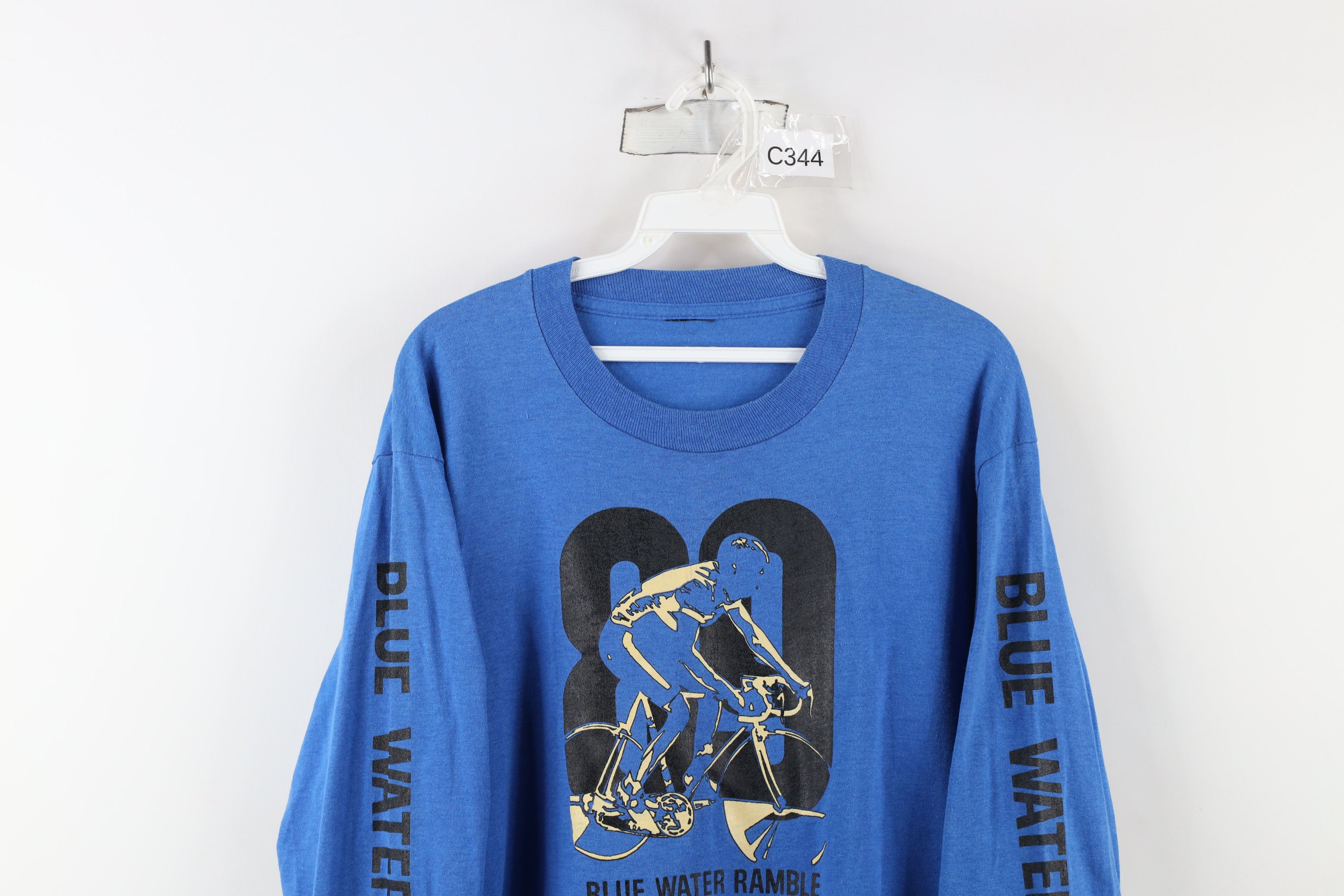 Vintage Vintage 80s Water Ramble Bicycle Cycling Long Sleeve T-Shirt Size US M / EU 48-50 / 2 - 2 Thumbnail