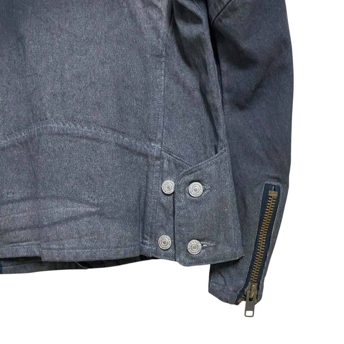 Le Grande Bleu (L.G.B.) Maniac Works Black Waxed Denim Biker Jacket Size US M / EU 48-50 / 2 - 12 Thumbnail