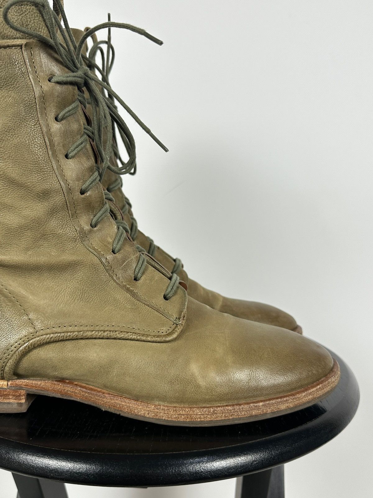 A.S.98 A.S.98. Airstep Olive Green Leather Back Zipper Ankle Boots Size US 11 / IT 41 - 16 Thumbnail