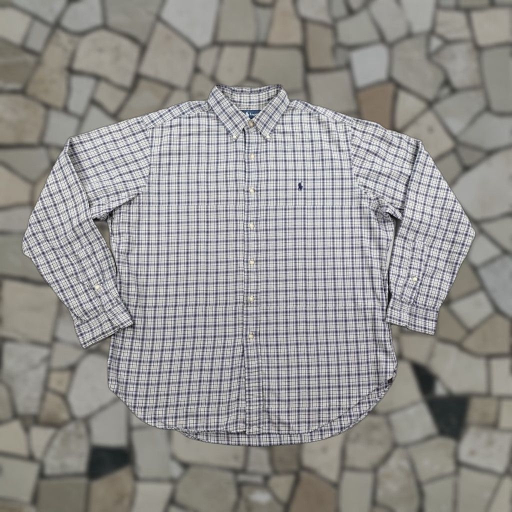 Ralph Lauren VINTAGE Ralph Lauren Flannel Shirt Mens XL Black Plaid Button-Up Classic Fit Size US XL / EU 56 / 4 - 1 Thumbnail