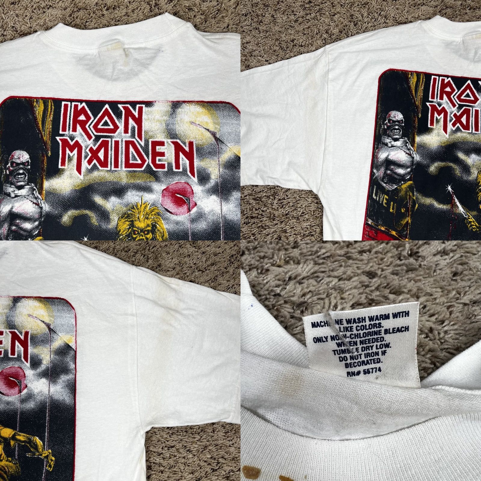 Vintage Vintage Iron Maiden Gonna Get Ya No Matter Who You Are Shirt Large Deadstock Unisex Adults 90s Grunge White Cotton Short Sleeve Crew Neck Graphic Size US L / EU 52-54 / 3 - 9 Thumbnail