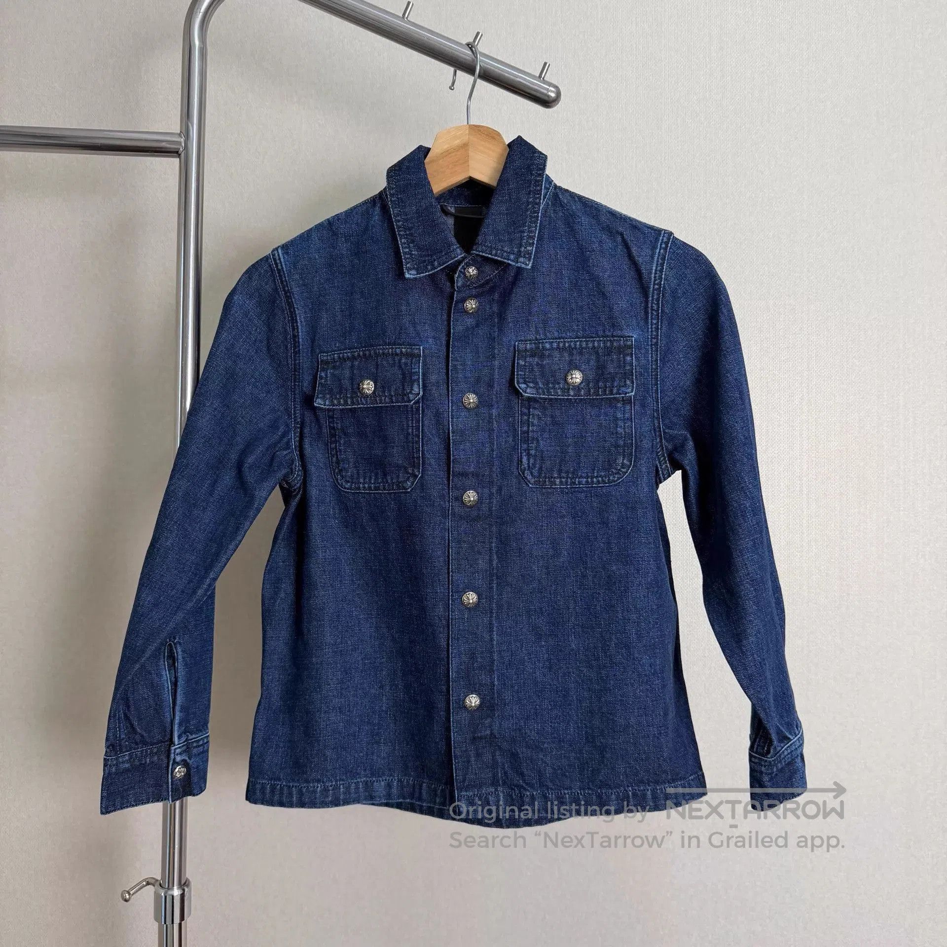 Chrome Hearts Blue Denim Long Sleeve Button. Size US XXS / EU 40 - 1 Thumbnail