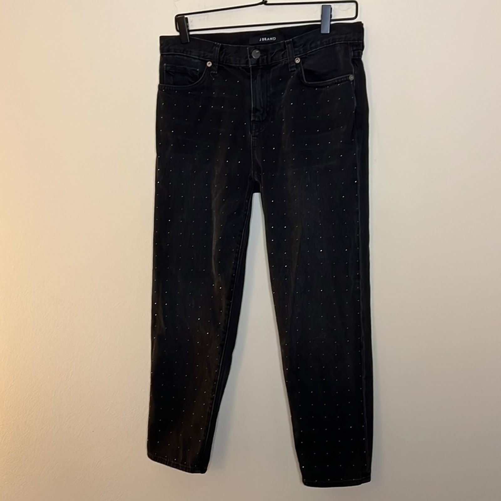 J Brand J Brand Crystal Embellished Straight Leg Ace Denim Jeans Size 26" / US 2 / IT 38 - 2 Thumbnail