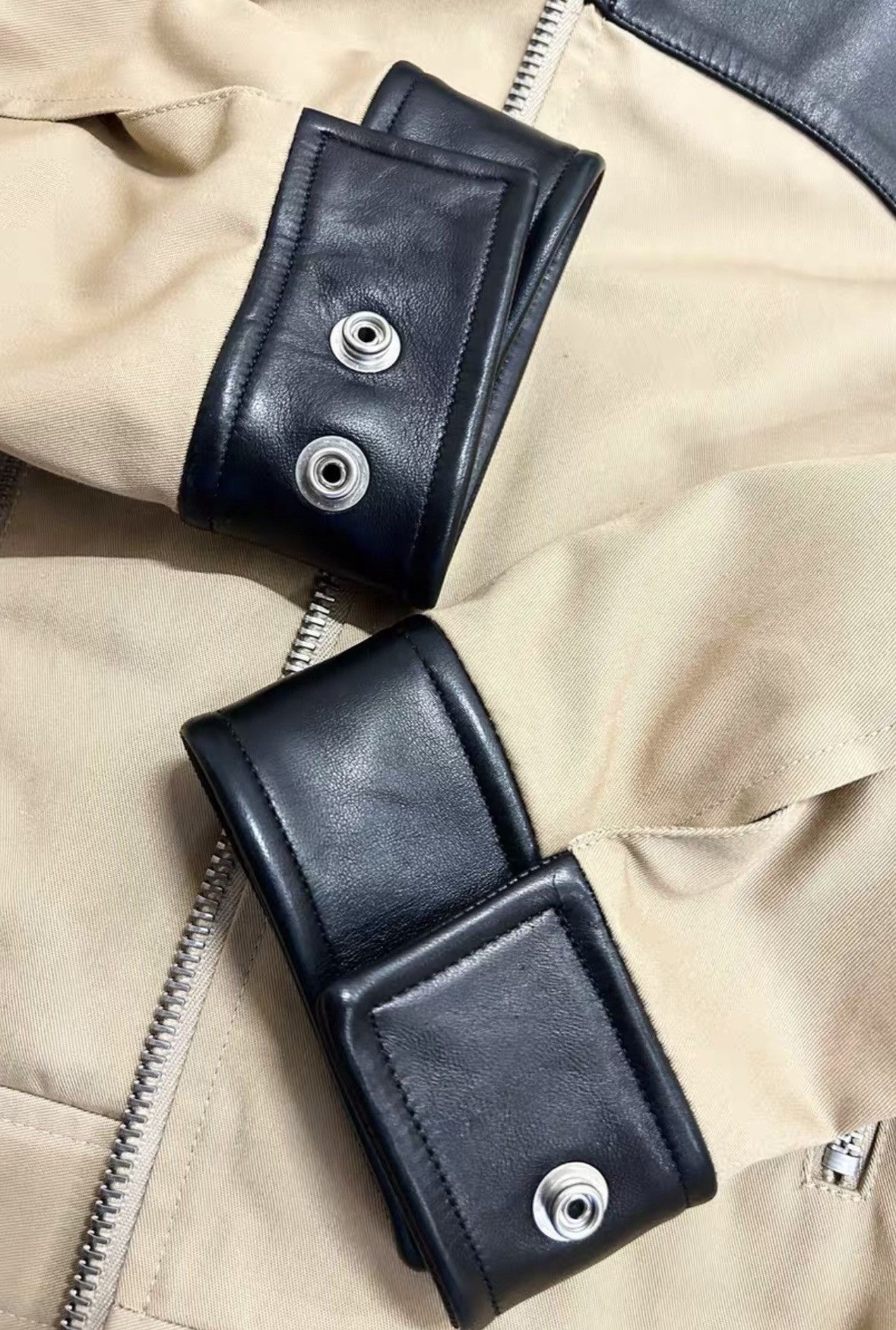 Saint Laurent Paris SS13 Khaki Lambskin Spliced Jacket